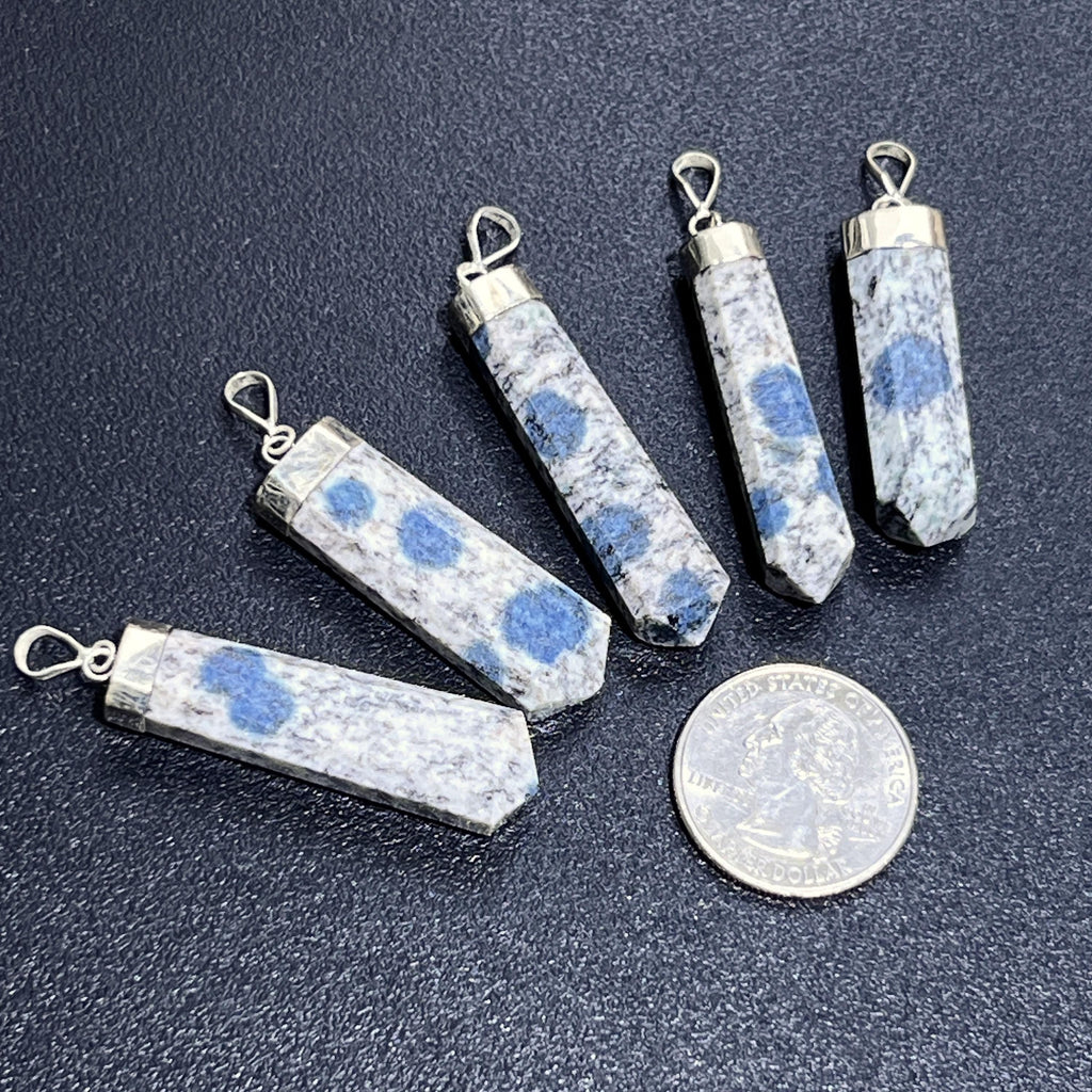 K2 Jasper Crystal Point Pendant (925 Sterling Silver) Faceted Gemstone Jewelry Necklace Supply