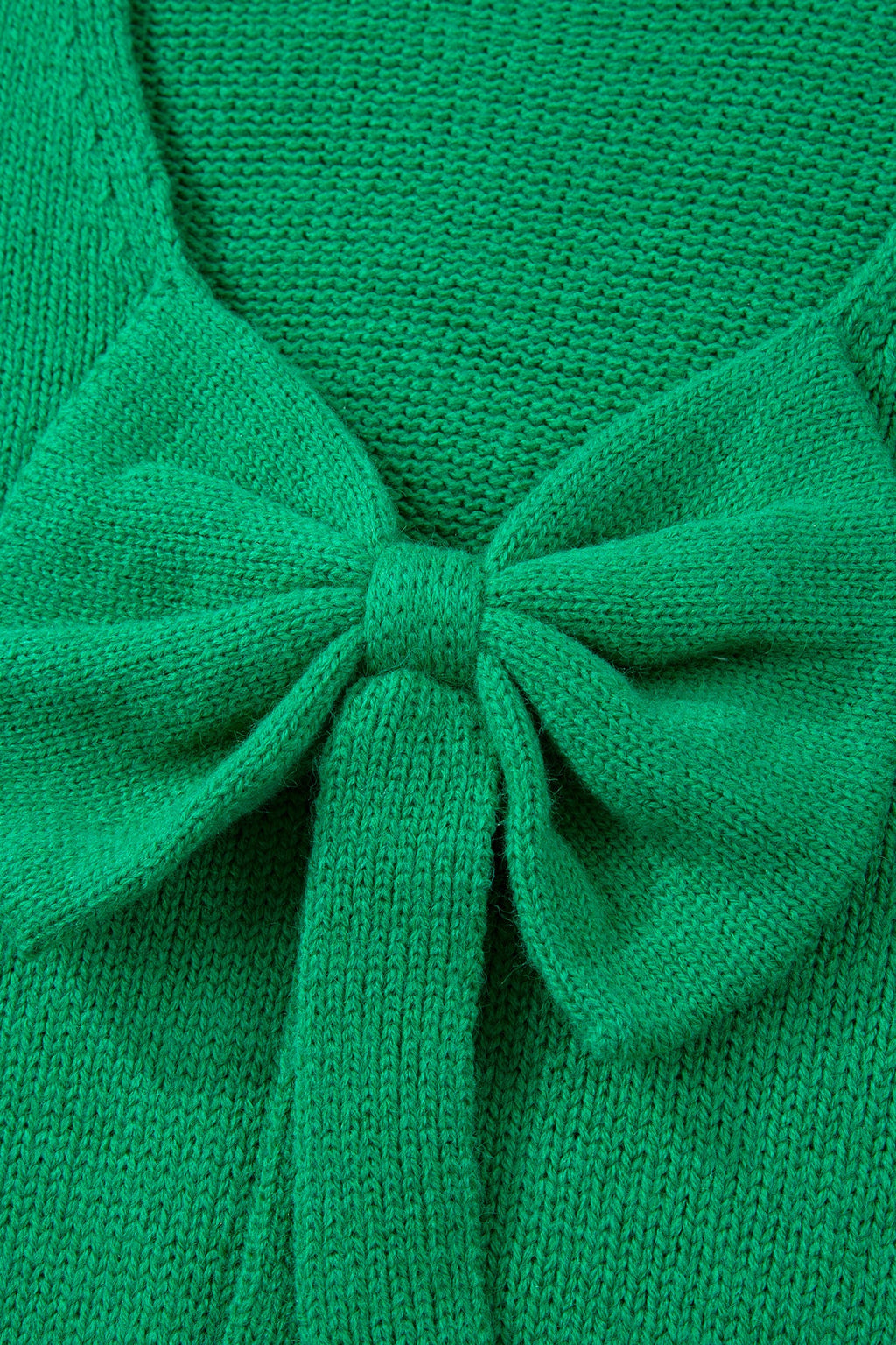 Black Bow Backless Bubble Sleeve Sweater