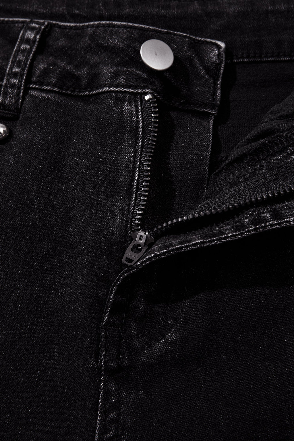 Navy Blue Studded Detail Straight Leg Casual Loose Jeans