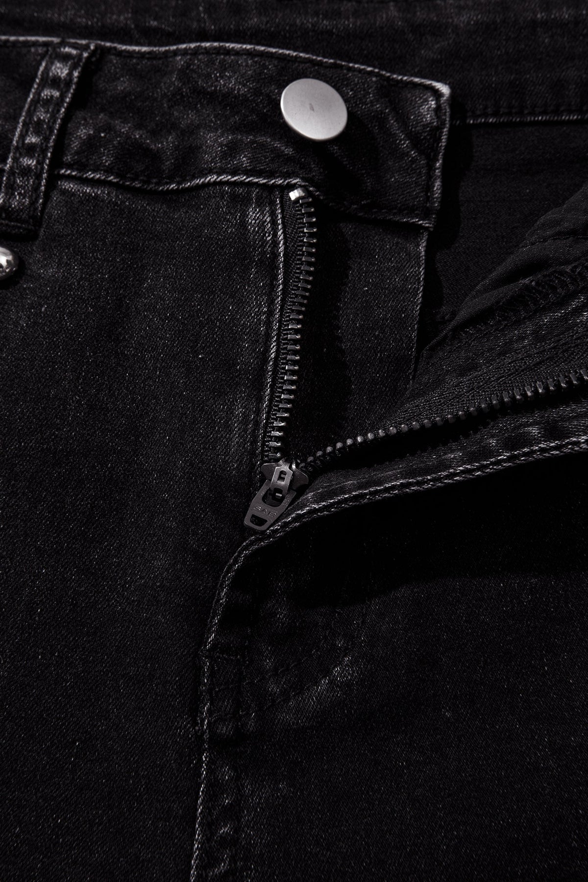 Navy Blue Studded Detail Straight Leg Casual Loose Jeans
