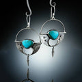 Turquoise Retro Long Earrings Female Earrings