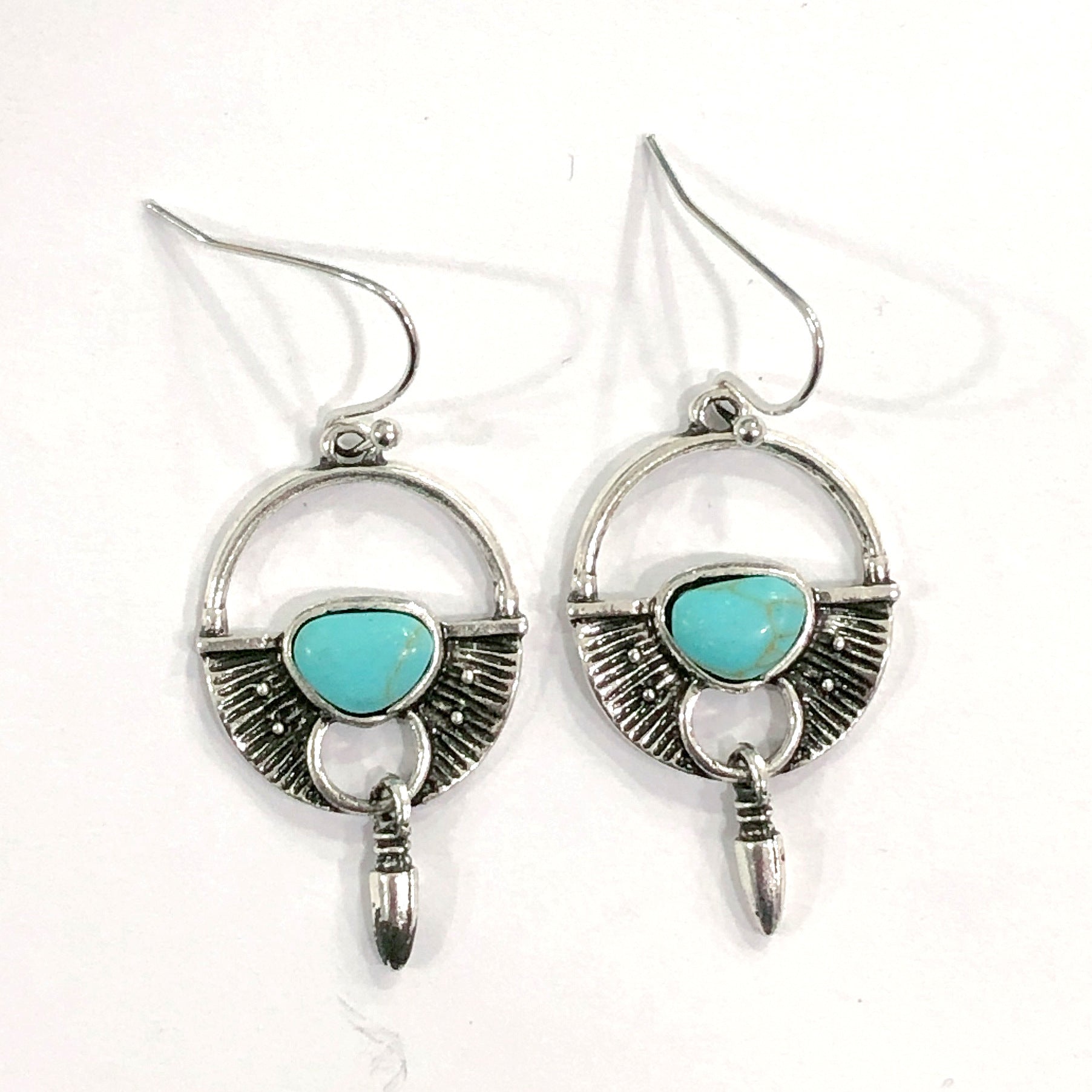 Turquoise Retro Long Earrings Female Earrings