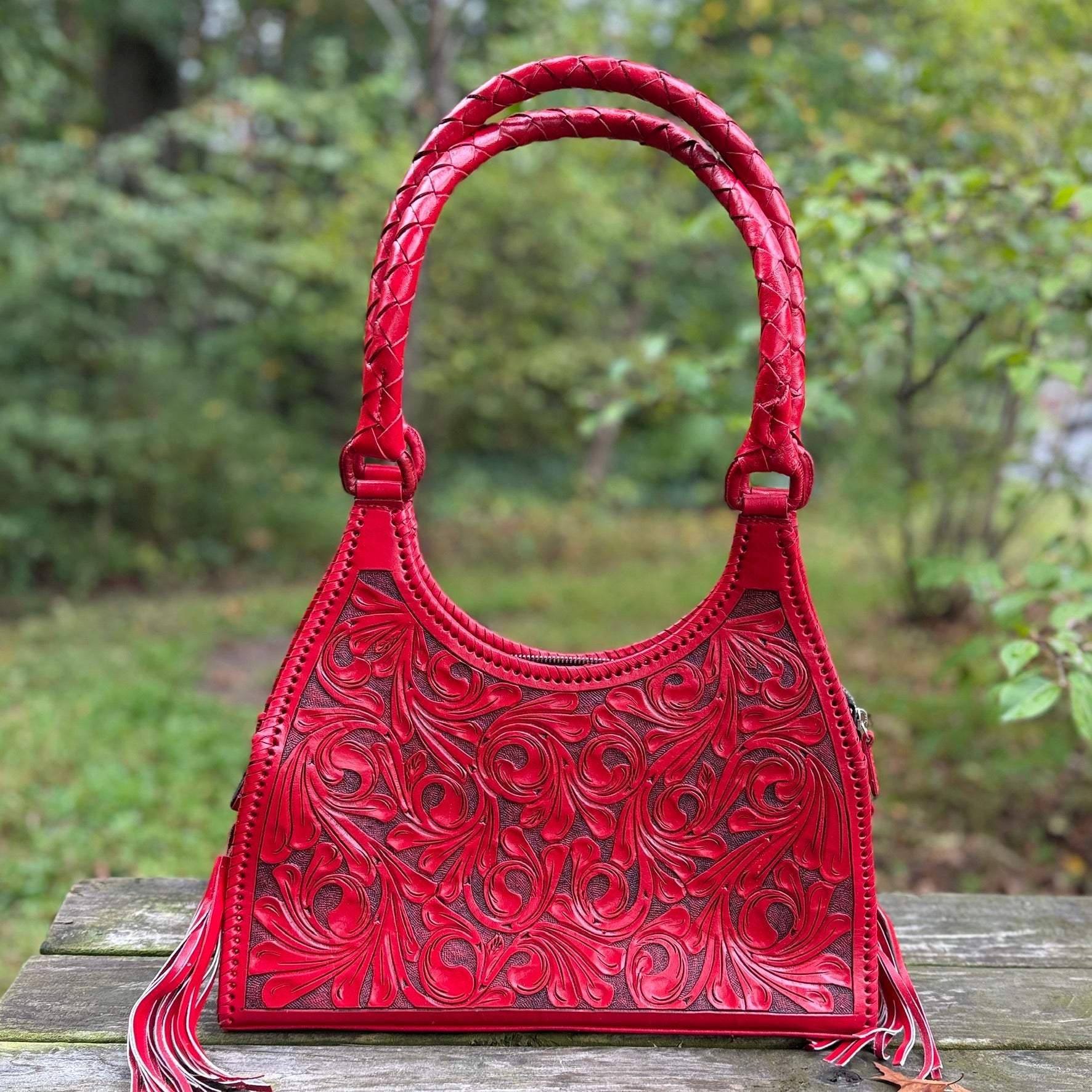 ALLE Hand-Tooled Leather Hobo Bag "LUNA" more Colors