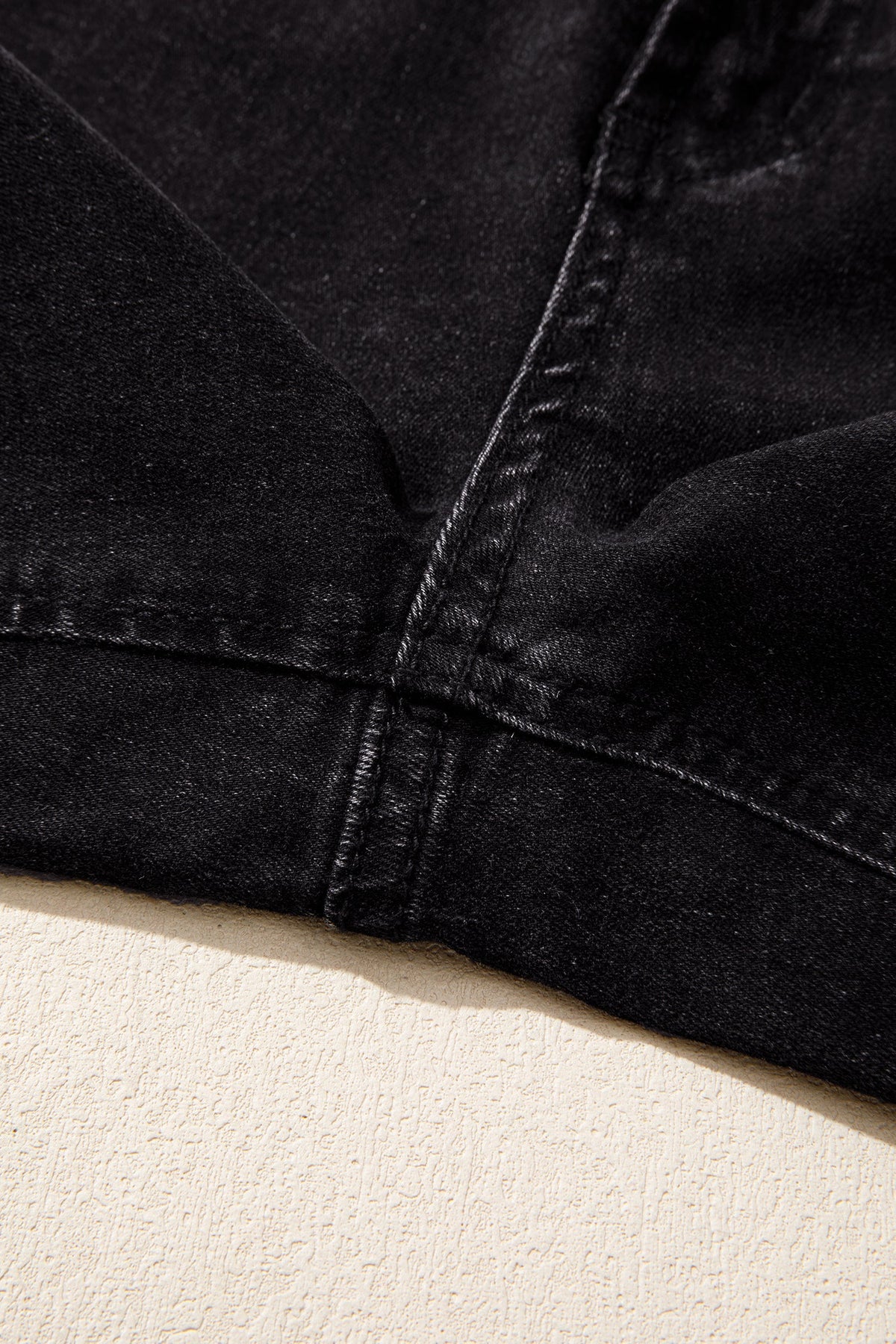 Navy Blue Studded Detail Straight Leg Casual Loose Jeans