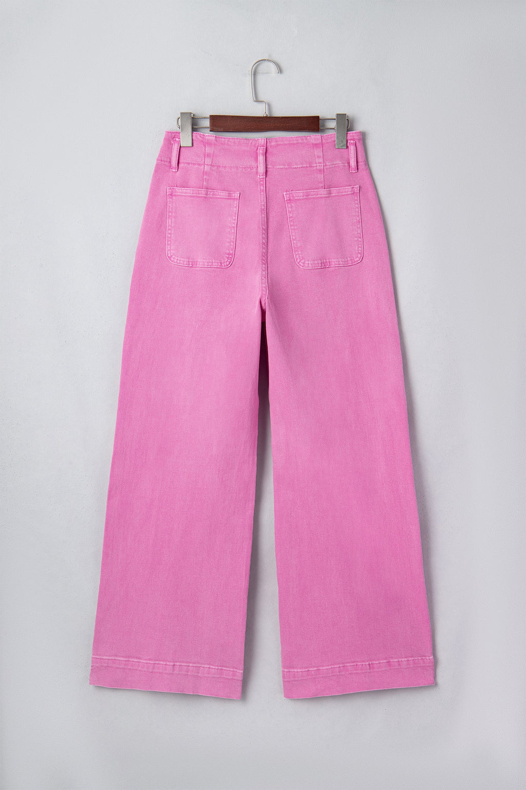 Denim 2-Button High Waist Wide Leg Jeans