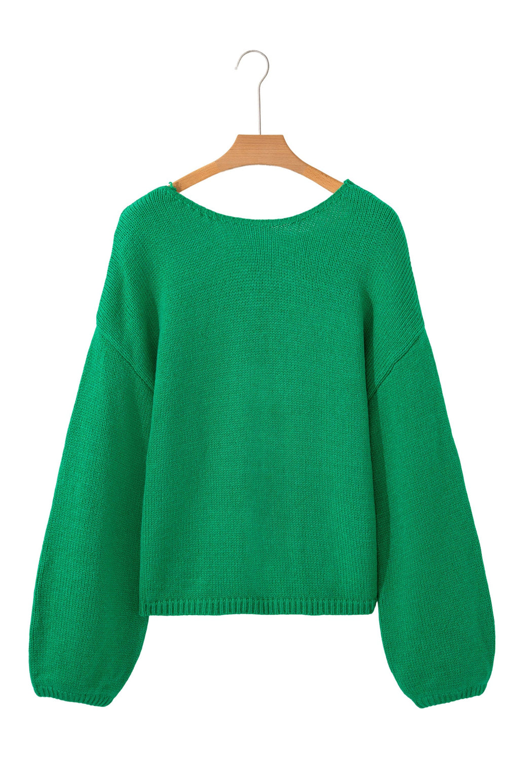 Black Bow Backless Bubble Sleeve Sweater