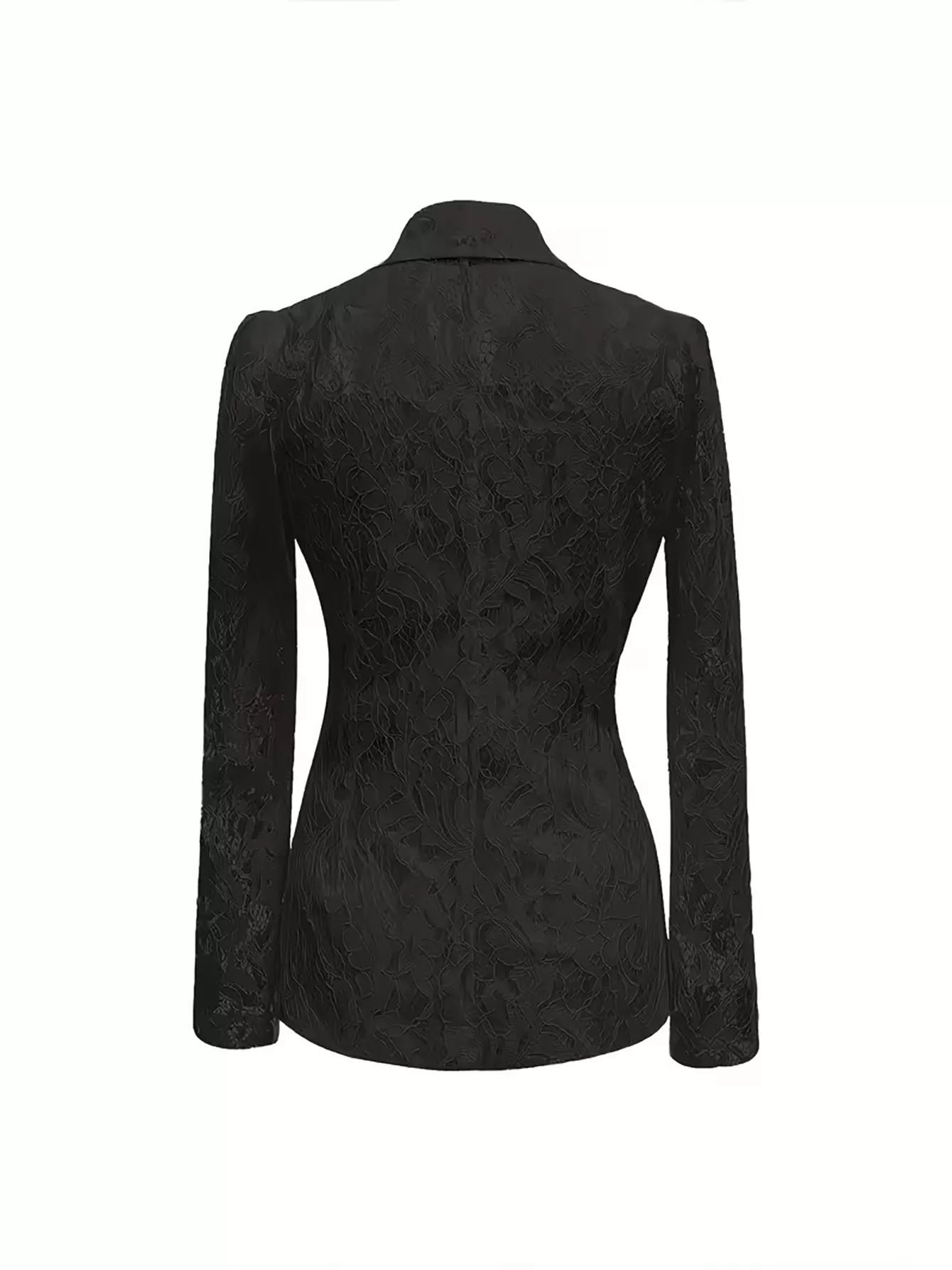 Lace Button Up Fitted Blazer