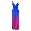 Sexy Strapless Backless Tie-up Ombre Long Dress Formal Dress