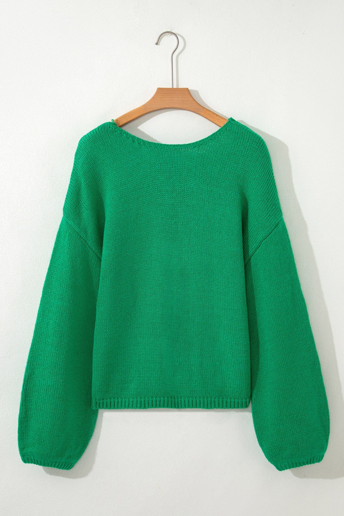 Black Bow Backless Bubble Sleeve Sweater