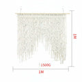 Boho Leaf Tapestry Wall Hanging – Handwoven Nordic Room Decor Curtain