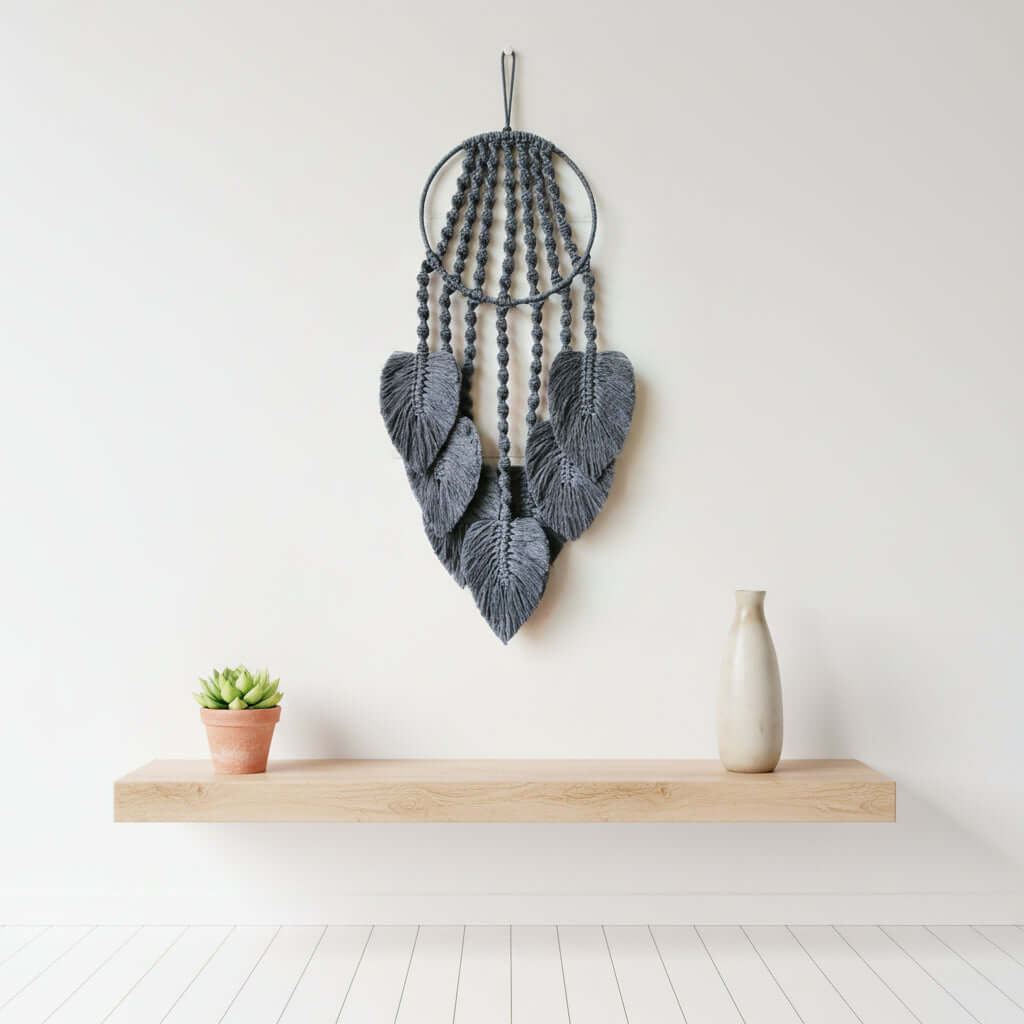 Boho Macrame Wall Hanging – Woven Cotton Tapestry Home Decor