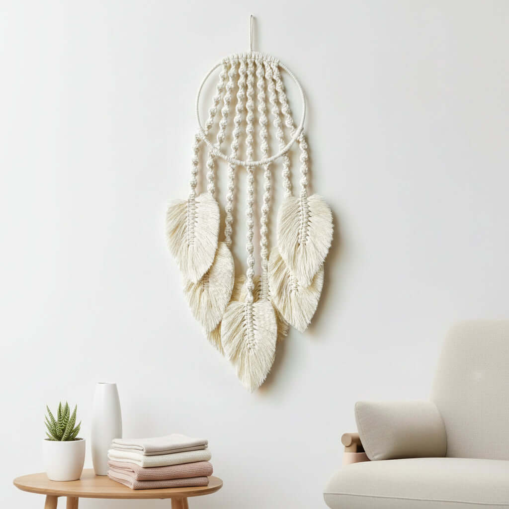 Boho Macrame Wall Hanging – Woven Cotton Tapestry Home Decor
