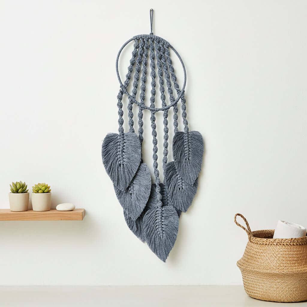Boho Macrame Wall Hanging – Woven Cotton Tapestry Home Decor
