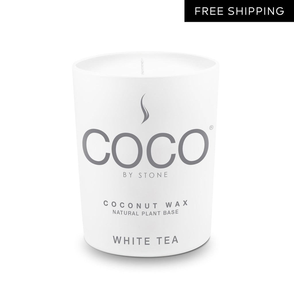 White Tea Natural Coconut Apricot Wax Candle