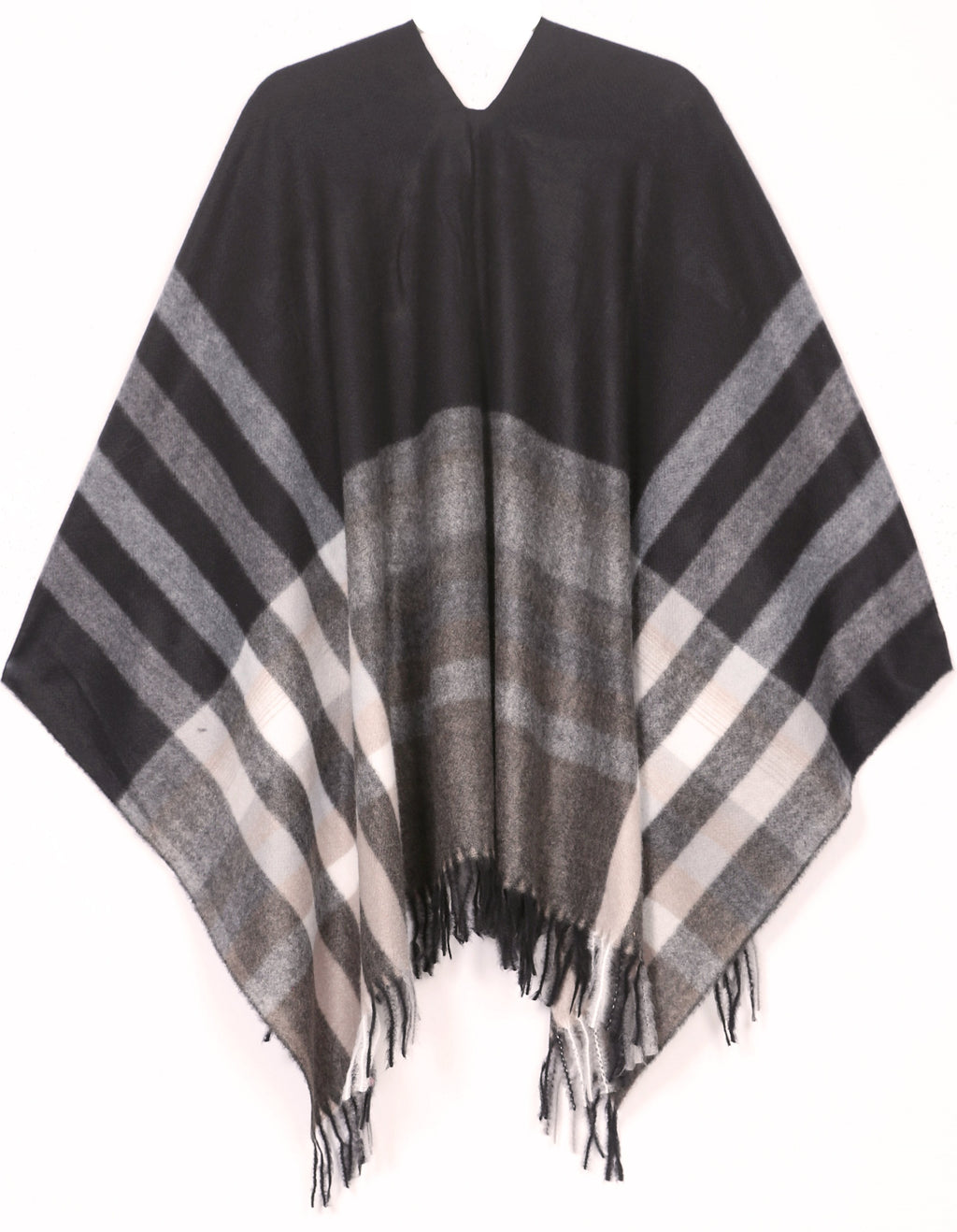 Sakkas Avi Women's Reversible Open Front Poncho Cardigan Ruana Cape Shawl W/Fringe