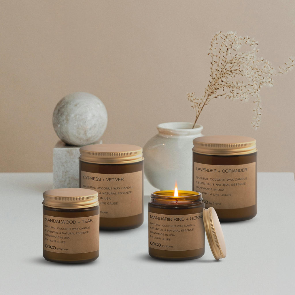 3.5oz Grapefruit + Pomelo Natural Coconut Apricot Wax Candle