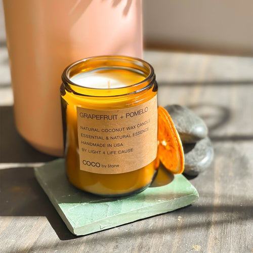 3.5oz Grapefruit + Pomelo Natural Coconut Apricot Wax Candle