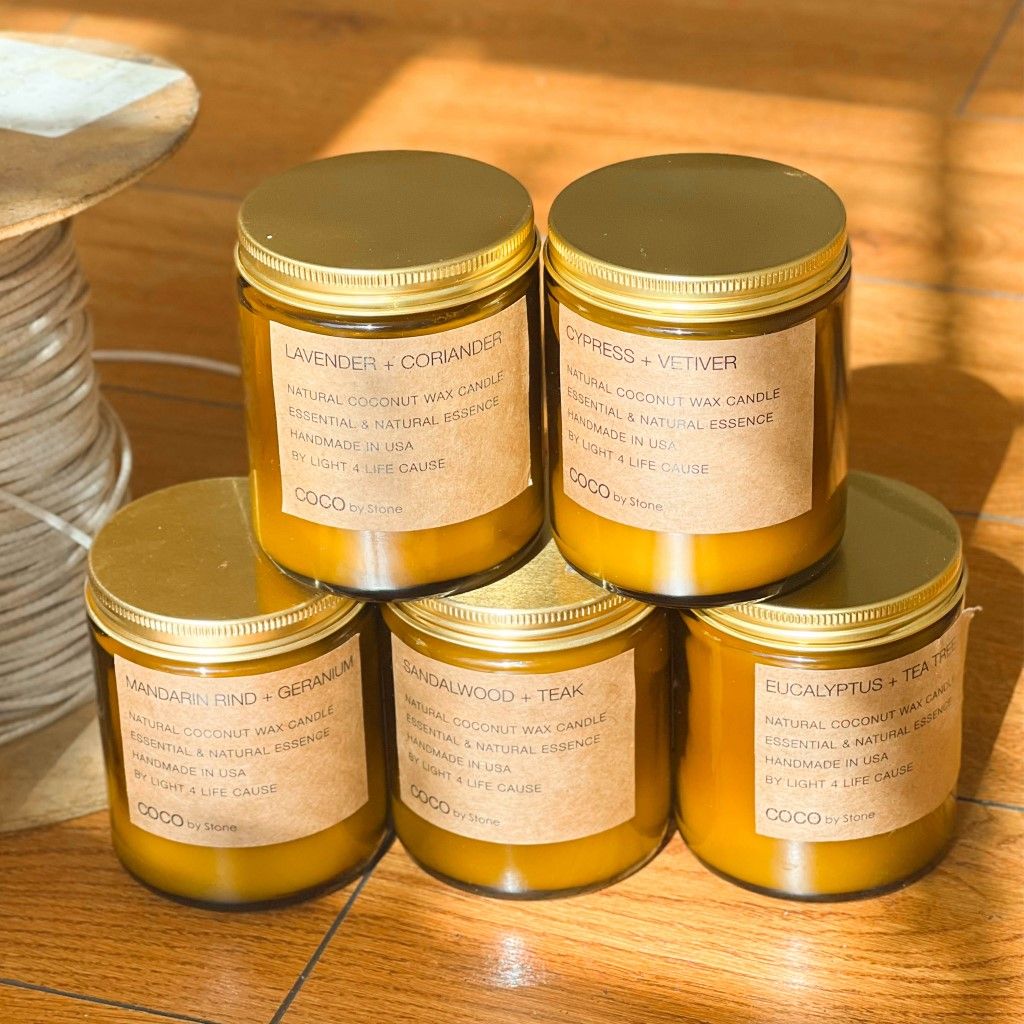 3.5oz Eucalyptus + Tea Tree Natural Coconut Apricot Wax Candle