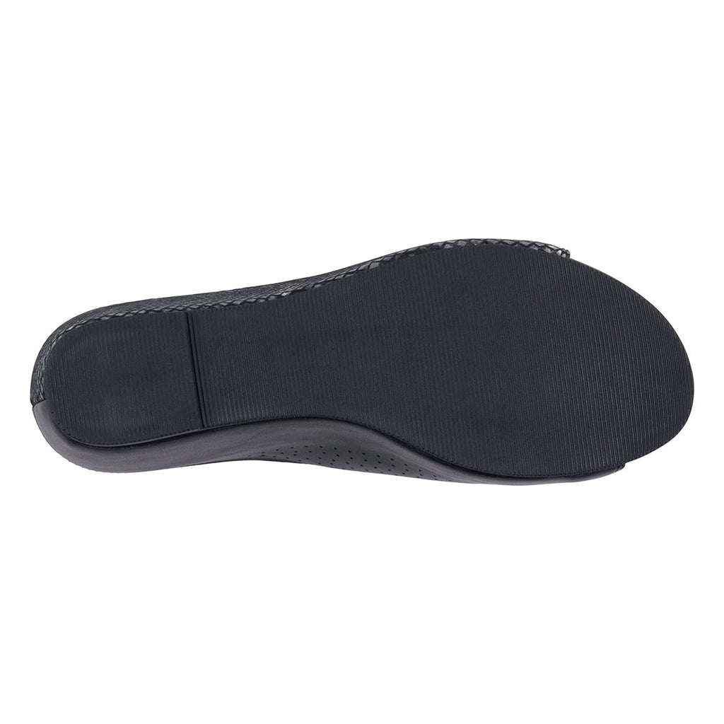 Women's Dacia Black Snake-Skin Wedge Sandals