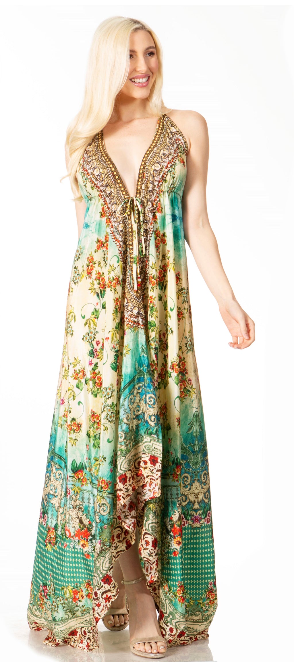 Sakkas Lizi 2 Women's High-Low Halter Maxi Dress for Beach and Vacation Parties
