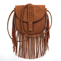 Dakota Tasseled Boho Leather Bag - Trendy Large Tassel Shoulder Bag