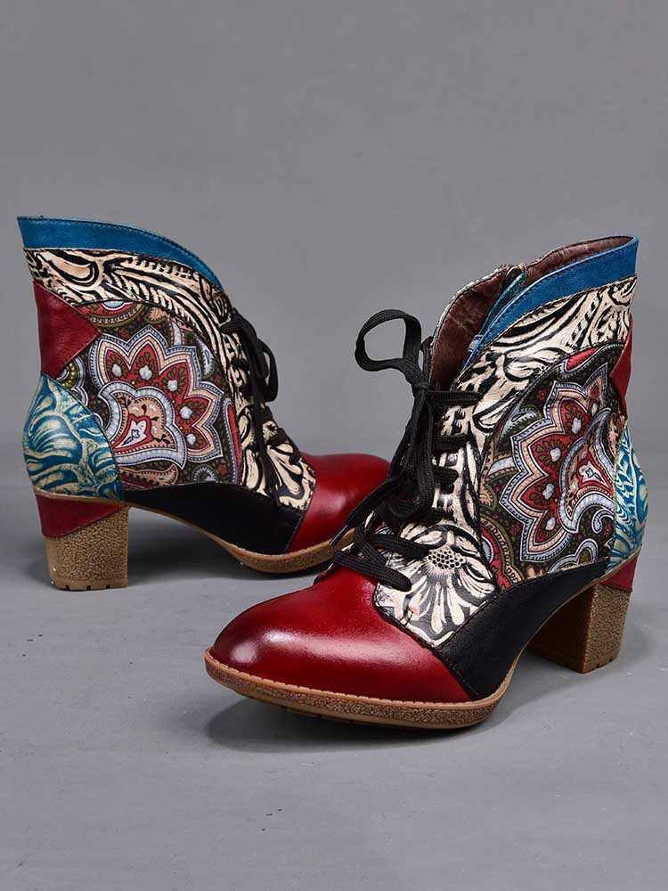 Dalia Leather Bohemian Ankle Boots