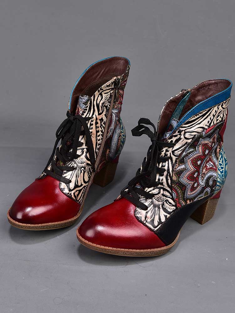 Dalia Leather Bohemian Ankle Boots