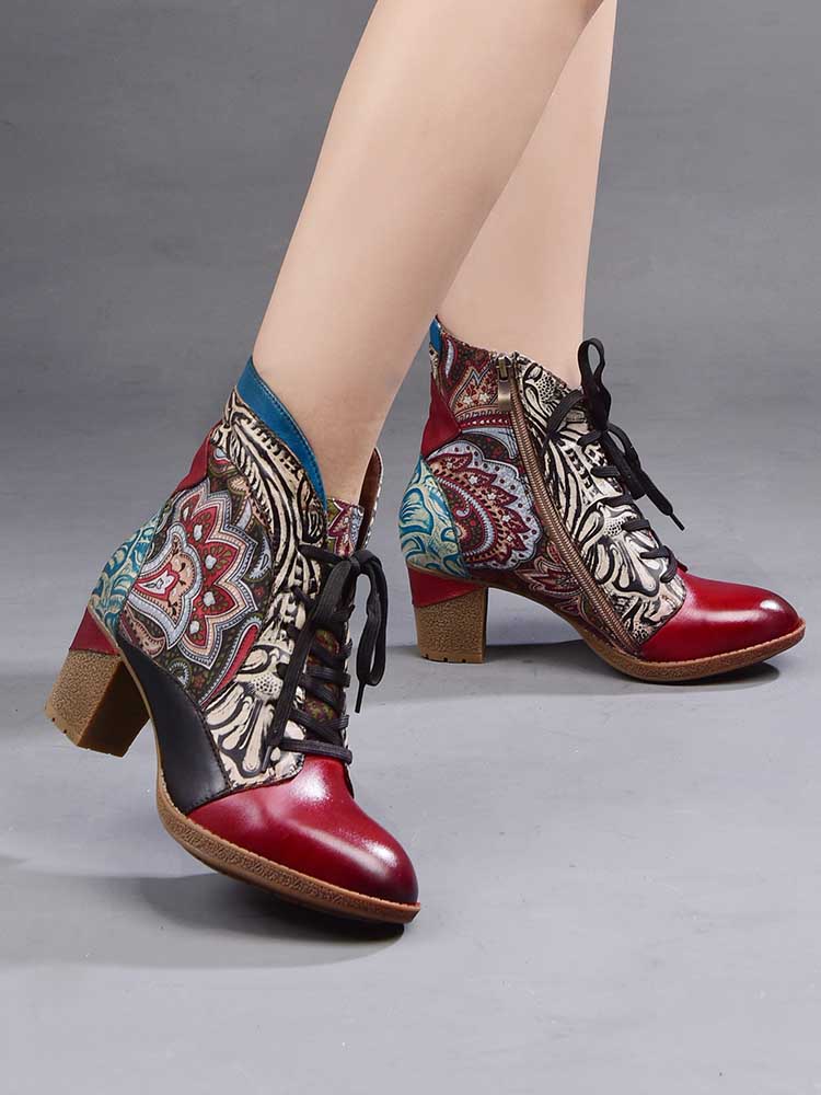 Dalia Leather Bohemian Ankle Boots