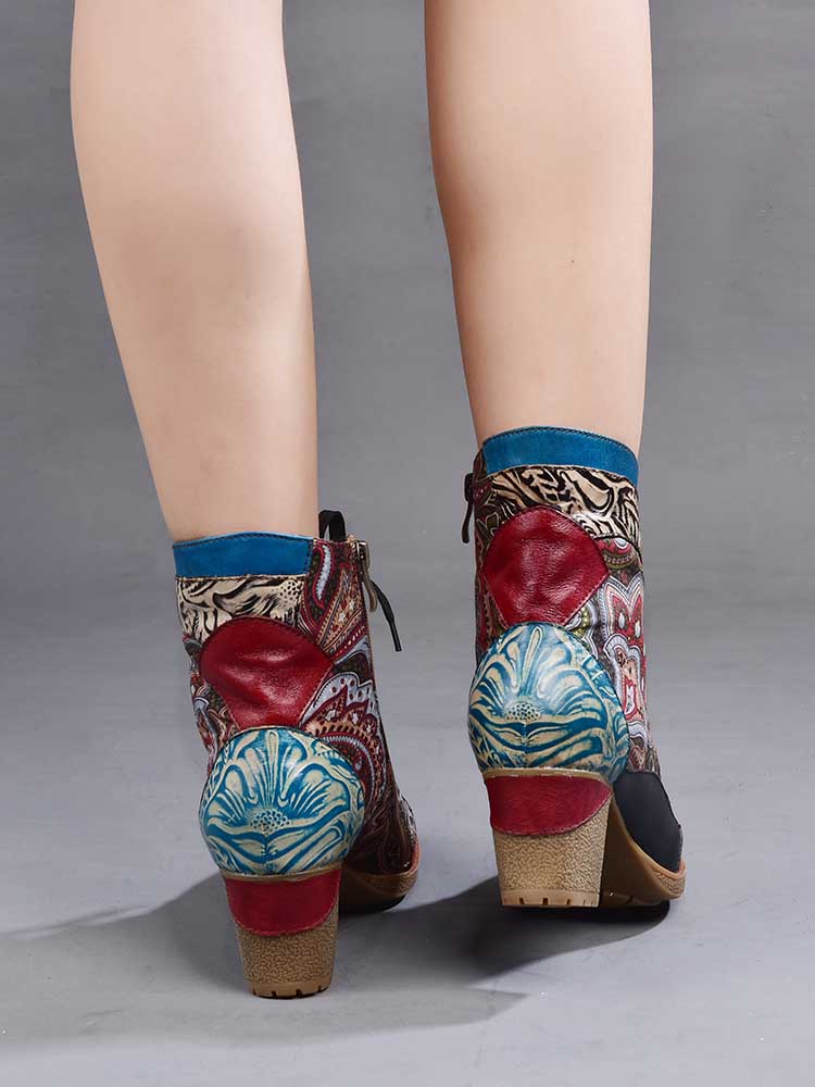 Dalia Leather Bohemian Ankle Boots
