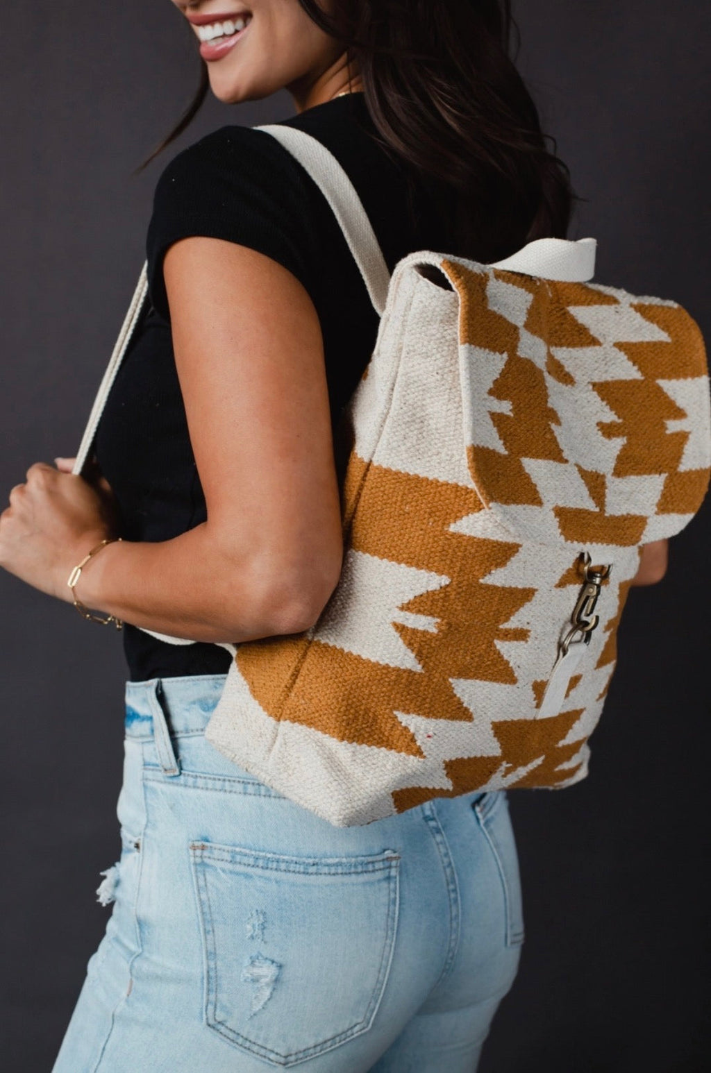 Cream & Camel Aztec Backpack