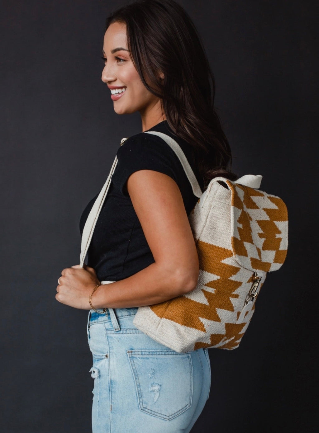 Cream & Camel Aztec Backpack