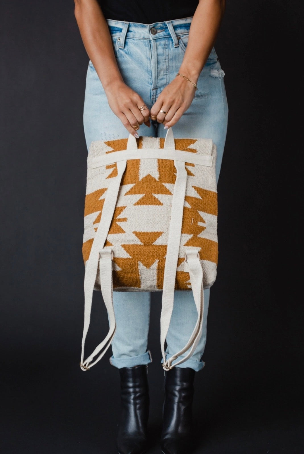 Cream & Camel Aztec Backpack