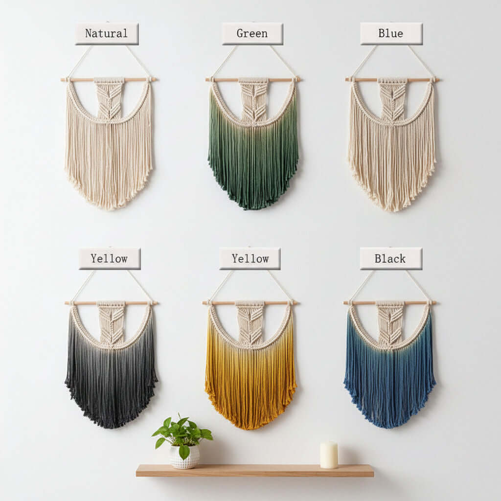 Nordic Boho Wall Hanging – Handmade Wooden Tapestry Decor