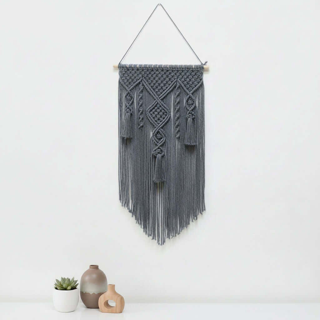 Nordic Macrame Wall Hanging – Cotton Rope Woven Tapestry Boho Home Decor
