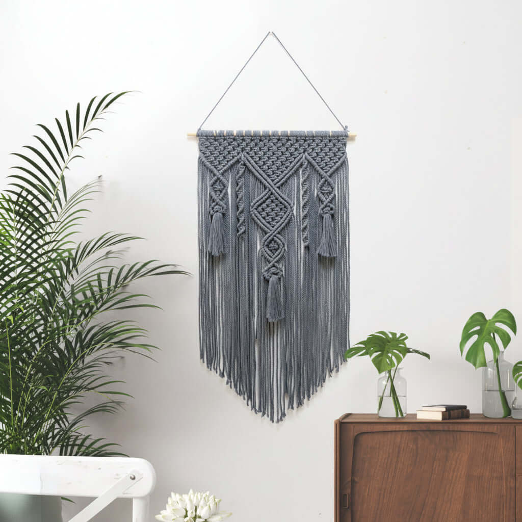 Nordic Macrame Wall Hanging – Cotton Rope Woven Tapestry Boho Home Decor