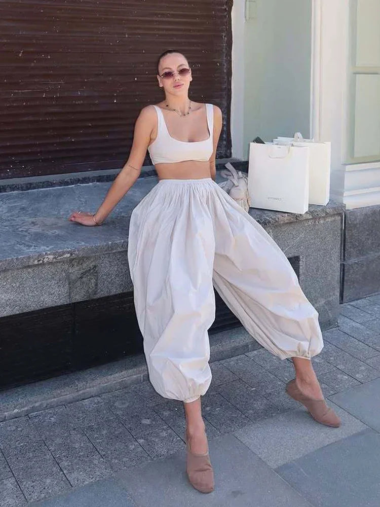 Casual Drop Waist Lantern Pant 3 Pieces Suit Women Stripe Long Sleeves Lapel Loose Shirt Sets 2026 Lady Daily Street Wears New