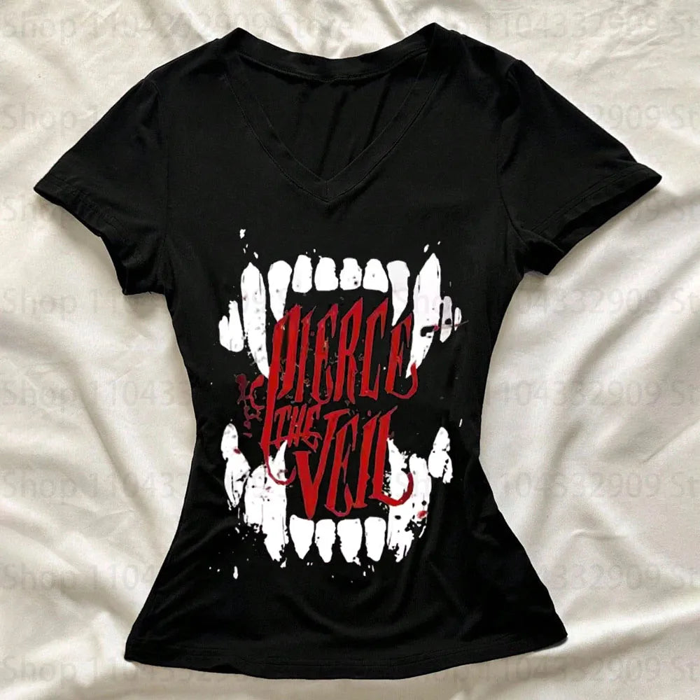 90s Graphic Tees  Crop Top Women Kawaii Clothes Vintage Goth Aesthetic Clothing Women's Cropped Emo T-shirt Anime Girl