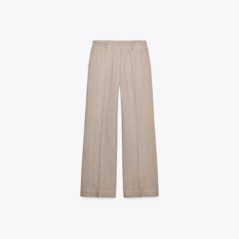 Loose Coat Pant Sets Women Elegant Button Long Sleeve Jacket Zipper Pleated Straight Trousers 2026 Spring Autumn Lady Outfit