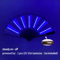 LED Hand Fan Luminous Light Up Folding Fan Glowing Hand Fan Stage Performance Birthday Wedding Party Dance Festival Bar Supplies