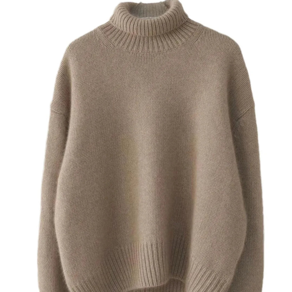 Autumn Winter Thick Loose Knitwear Sweater Tops Casual Turn Down Collar Long Lantern Sleeve Knitted Pullover Coats PYXA-dh70