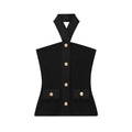 MUJER Black Flare Pants Sets for Women 2 Pieces High Waist Trousers Suits Woman Outfit off Shoulder Halter Top Female Lady Sets