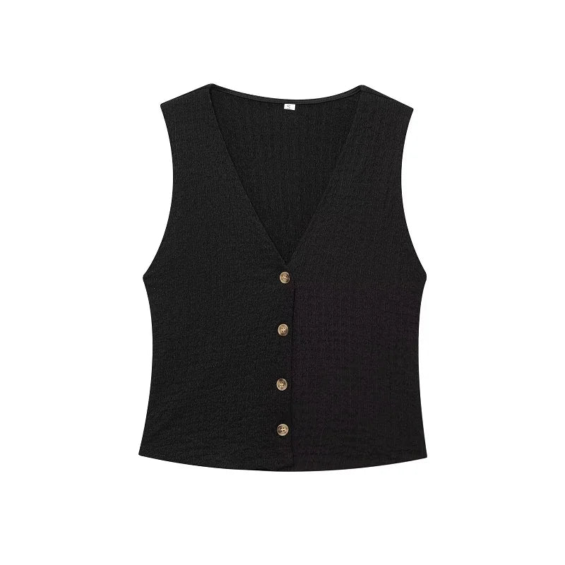 MUJER Women's Pants Sets Textured High Waist Pants Sets for Women 2 Pieces Sleeveless Vest Woman Outfit Lady Sets Women's Suits