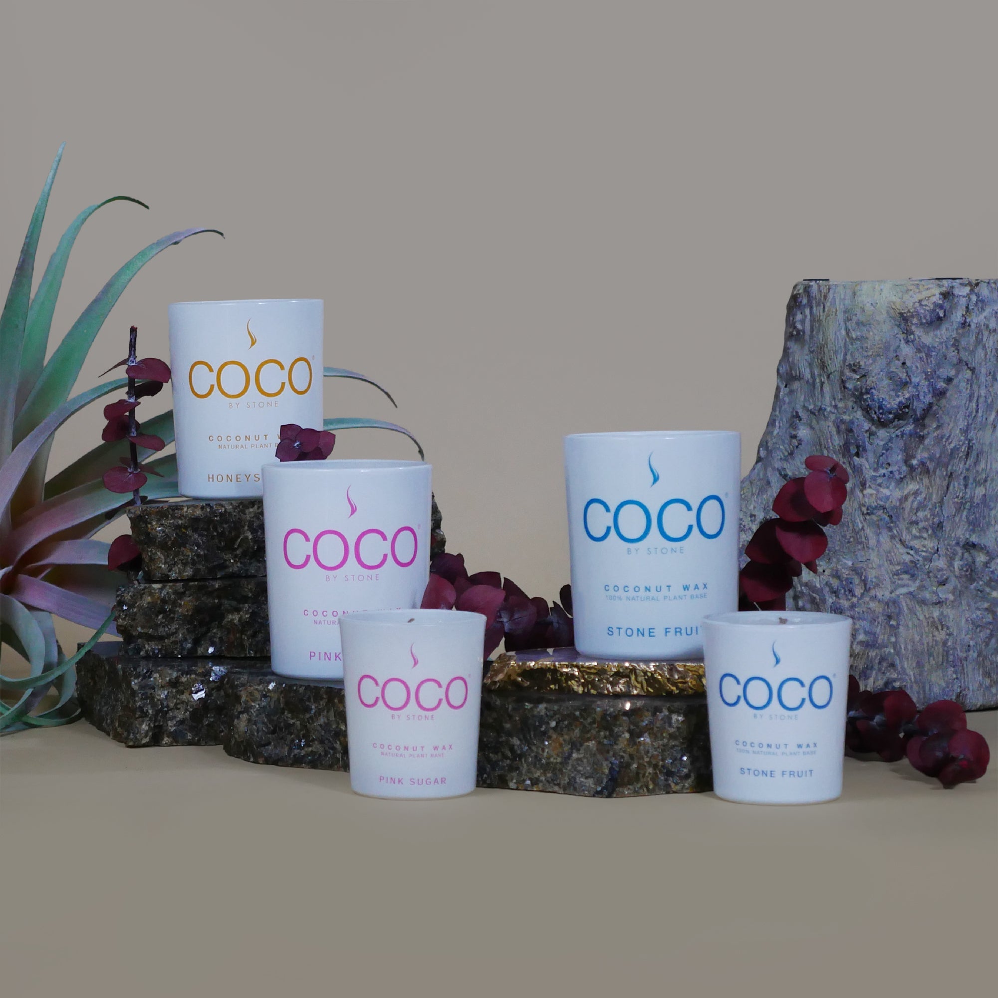 Honeysuckle Natural Coconut Apricot Wax Candle