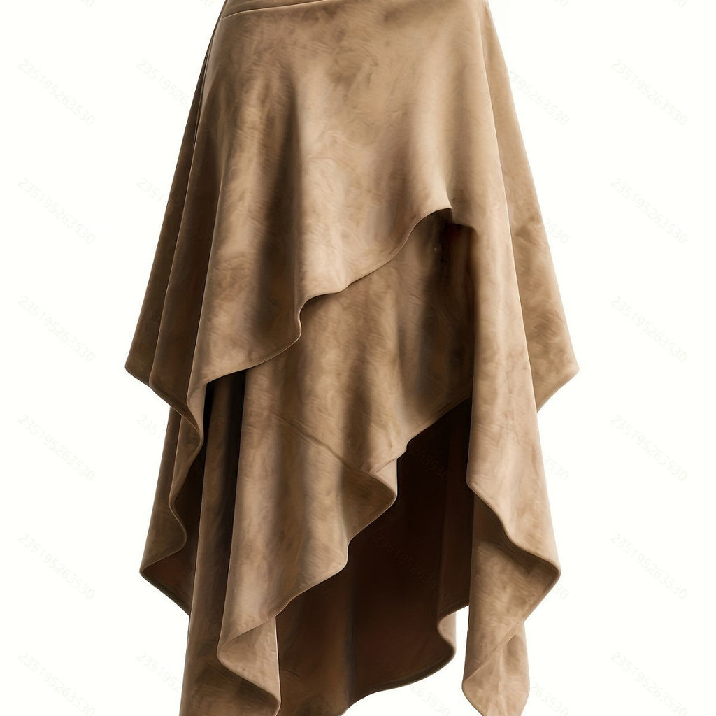 Irregularly Designed Suede Skirt For Women