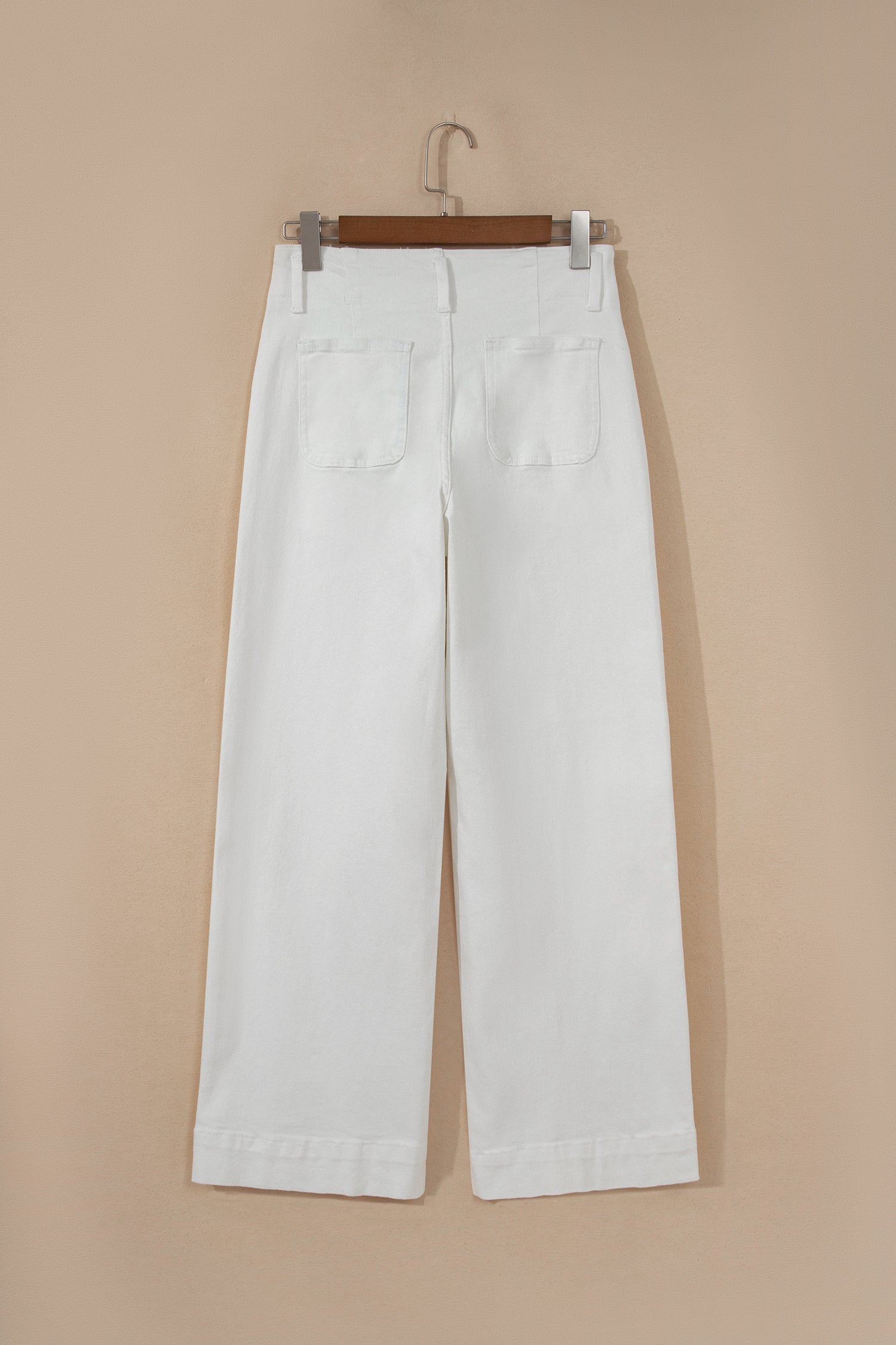 Denim 2-Button High Waist Wide Leg Jeans