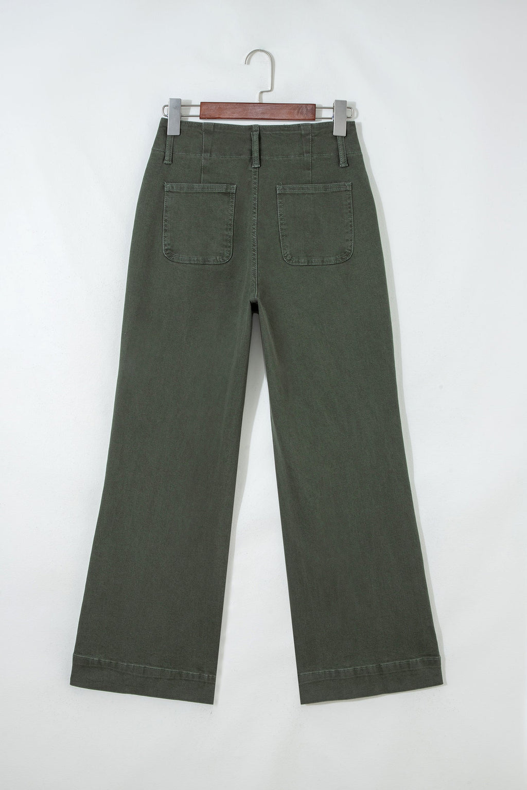 Denim 2-Button High Waist Wide Leg Jeans