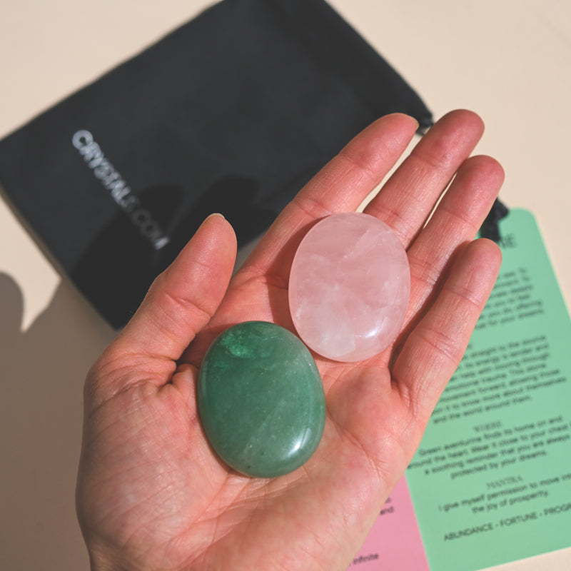 Love Pouch - Rose Quartz / Green Aventurine